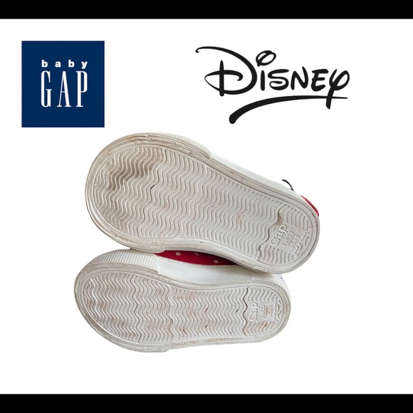Baby Gap Disney Minnie Mouse high top red polka dot sneakers shoes size 5 - Picture 3 of 3